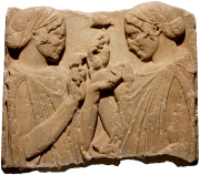 Demeter giving Persephone a mushroom